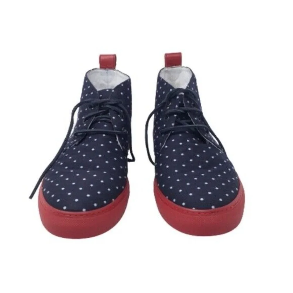 NWT $275 DEL TORO ALTO SUNBRELLA LEATHER DOT HIGH TOP CHUKKA SNEAKER US SIZE 18 - Picture 4 of 7